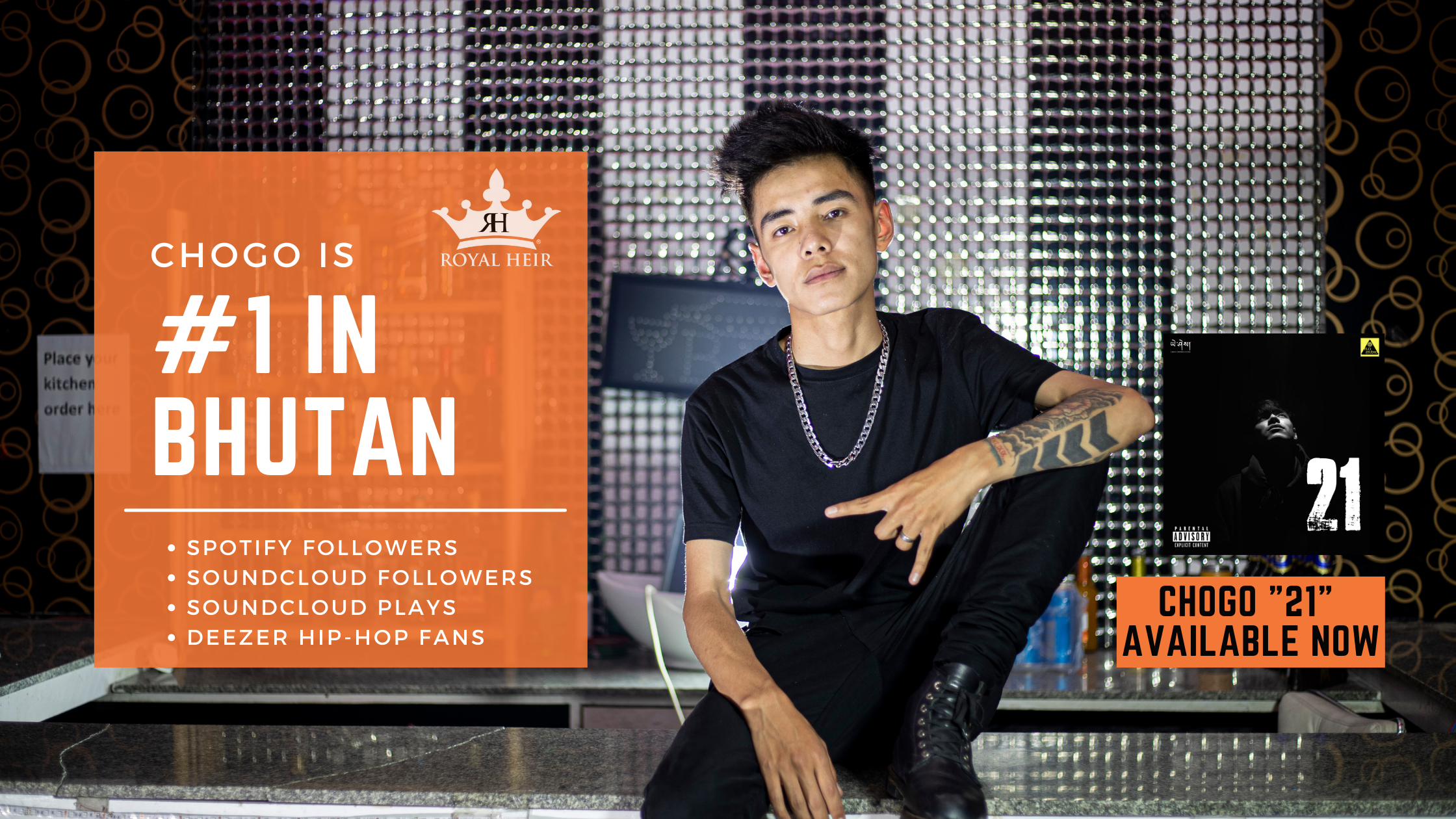 Asian rapper signed to Royal Heir Entertainment hits number 1 in Bhutan on streaming platforms